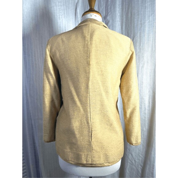Dana Buchman Blazer Petite 10 Women's Gold Multi Thread Blazer - Picture 4 of 5